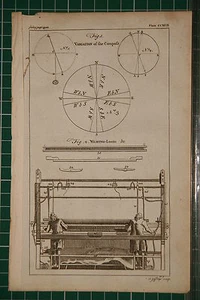 1764 Antik Aufdruck~Variation Kompass~Webstuhl - Bild 1 von 1