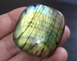 GOLDJUNGE69 * LABRADORIT CABOCHON AA RECHTECK 44x41,5mm 117 ct. SPECTRO+ - Bild 1 von 5