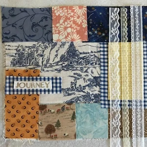 Journey Fabric & Lace Bundle Slow Stitching Junk Journal Book Binding Quilting - Picture 1 of 9
