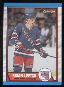 136 BRIAN LEETCH ROOKIE RC 1989-90 O PEE CHEE N.Y. RANGERS NHL HOCKEY - Picture 1 of 2