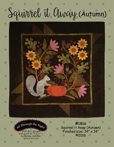 Squirrel It Away Fall Seasonal BOM Bonnie Sullivan Woolie Applique Quilt Pattern - Picture 1 of 5