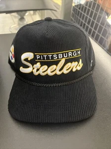 Pittsburgh Steelers NFL '47 Black Script Hitch Snapback Adjustable Hat - Picture 1 of 4