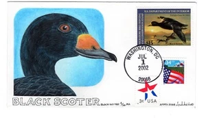 RW69 Black Scooter FDC 2002 Dubé Hand-Painted Duck Hunting ONLY 26 Made - Picture 1 of 2