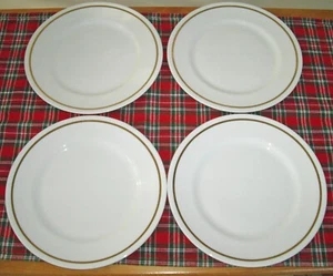 Vintage Elizabethan Fine Bone China White Gold 8 1/2" Plates ~ Set of 4 ~ - Picture 1 of 5