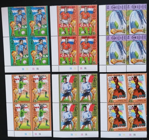 THE GAMBIA-WORLD CUP 02 FOOTBALL-4 x 6 Stamps in BLOCK.-MNH**,GHB 40A Cover