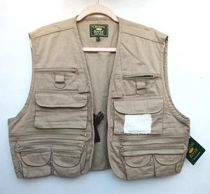 Crystal River Men’s Fishing Vest Khaki Multi-Pocket Mesh Lined Size L New - Picture 1 of 7