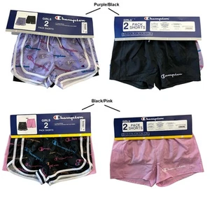 Champion Girl's Adjustable Waist 2-Pack 2.5" Inseam Active Shorts - Picture 1 of 7