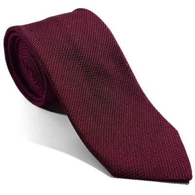 Burgundy Silk Grenadine Tie (Garza Fina) Handmade in Italy - Image 1 of 4