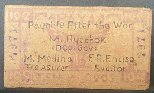 Philippines, 1940s, APAYAO, Ten Cvos, WWII Era Emergency Note Currency cir - Bild 1 von 2