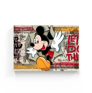 Leinwand Bild Mickey Mouse Graffiti Farbig Dekoration Wandbild Pop Art Poster - Bild 1 von 9