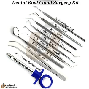 Root Canal Instruments Pulpotomy Tray Set-up Endodontic Spreader Probe Tweezers - Picture 1 of 10