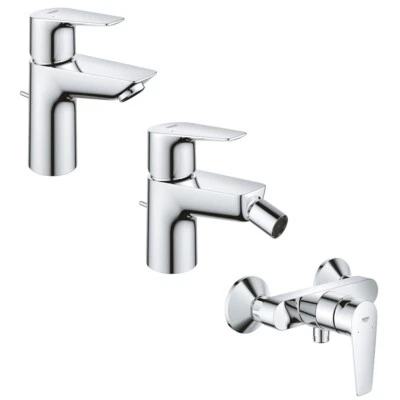 SET MISCELATORI GROHE STARTEDGE LAVABO BIDET E DOCCIA ESTERNO CROMATO - Immagine 1 di 4