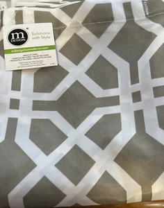 M Design Trellis Shower Curtain, 72" x 76".  Stone/White - Picture 1 of 2