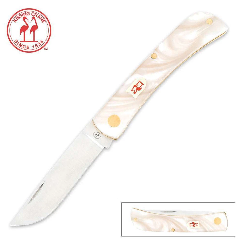 Kissing Crane Imitation Pearl Handle Elegant Pocket Knife KC5012 NEW  - Image 1 of 1