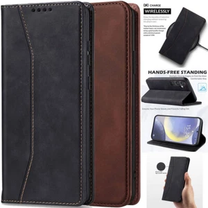 For Samsung Galaxy S24/S24+/S24 Ultra Leather Wallet Card Case Magnetic Cover - Picture 1 of 25