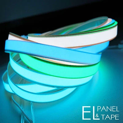 ELPANELANDTAPE 1cm x 1 metre EL Tape - Double Ended Electroluminescent Glow Foil in 4 Colours