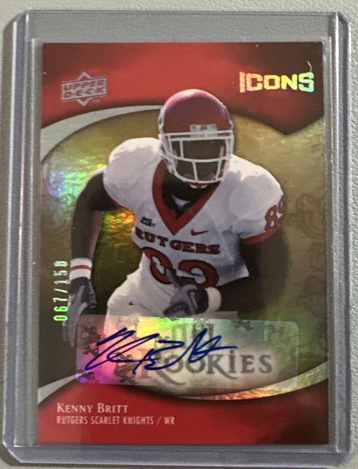 KENNY BRITT 2009 Upper Deck UD Icons Rookie Autograph RC 067/150 - Image 1 of 1