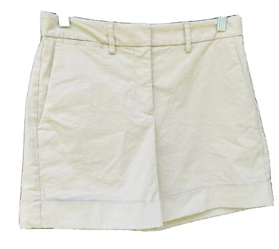 Pantalones Cortos Theory Caqui Beige Tostado Chino Tiro Medio Algodón Elastizado Midi Talla 00 Puños Foto 1 de 4