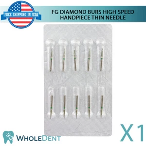 FG Diamond Burs Dental High Speed Handpiece Thin Needle Head 10Pcs Sterile - Picture 1 of 5