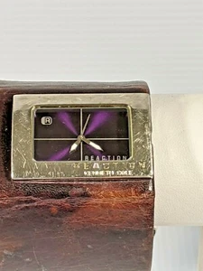 Unisex 9 Inch Adjustable 1.5 In. Width Brown Leather Kenneth Cole Reaction Watch - Picture 1 of 9