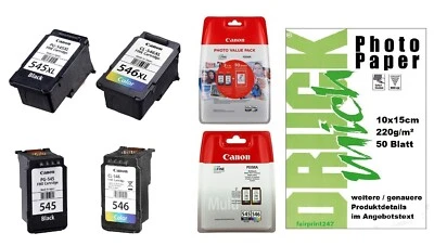 Original Patronen für Canon MG3050 MX495 TR4550 TR4650 TS205 oder Fotopapier - Bild 1 von 4