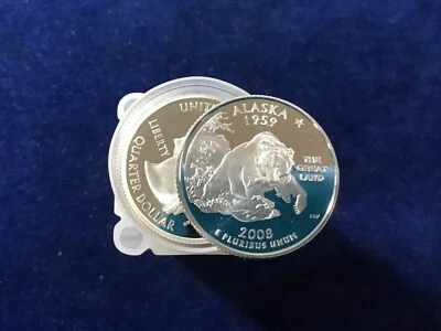 2008-S Alaska Statehood Silver Quarter DCAM Proof Roll of 40 Coins - Image 1 of 4