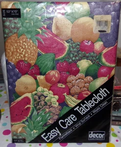 1986 Decor Home Fashions 52X70 FRUITS & BERRIES  OBLONG Easy Care Tablecloth - Picture 1 of 8