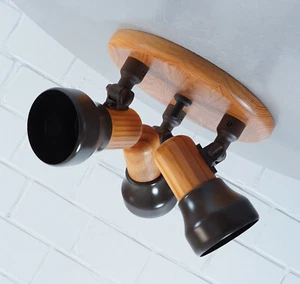 edle Deckenlampe Spot Decken Leuchte Lampe Strahler 3 flammig Vintage 1970er J. - Picture 1 of 9