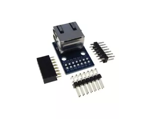 Placa de ruptura conector Ethernet RJ45 con resorte LED 0,1" (2,54 mm) cabezal macho - Imagen 1 de 2