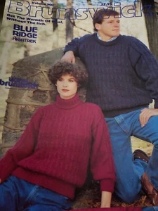Brunswick Vintage Knitting 900 Blue Ridge Sweater and Afghan - Picture 1 of 2