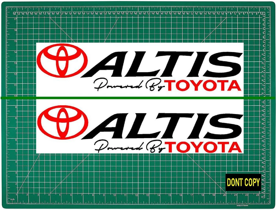 PAR DE PEGATINAS TOYOTA COROLLA ALTIS 12""X2"" NEGRO Y ROJO Foto 1 de 1