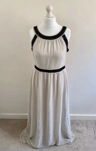 H&M Dress Women’s UK 16 Black Beige Maxi Halter Occasion Formal Wedding BNWT - Picture 1 of 4