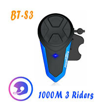 BT-S3 1000M Motorcycle Helmet Interphone Bluetooth Intercom Headset FM Walkie AU