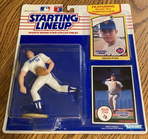 NOLAN RYAN Texas Rangers Kenner Starting Lineup SLU 1990 Action Figure & RC Card Cover