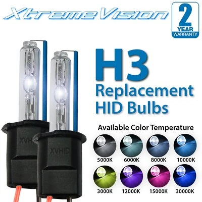 XtremeVision H3 HID Xenon Replacement Bulbs - 4300K 5000K 6000K 8000K 10000K - Image 1 of 4