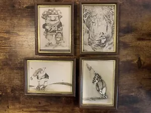 Set of 4 Gary Patterson Golf Art Framed 7.5 “ X 5.5” - Picture 1 of 8