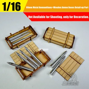Serbatoio veicolo 1/16 88 mm munizioni metallo + scatole munizioni legno kit aggiornamento dettagliato - Foto 1 di 4