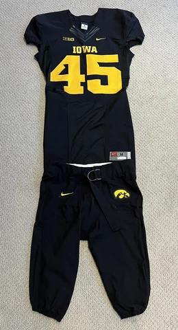 Authentic Nike Iowa Hawkeyes Football Jersey & Pants Blackout #45 Team Issue M Cover