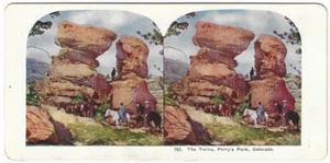 763 - The Twins, Perry's Park, Colorado Color Stereoview - Picture 1 of 2