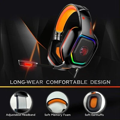 UNIOJO Gaming Headset with Mic for PS4,Gaming Headphones with Microphone Stereo - Image 1 of 4