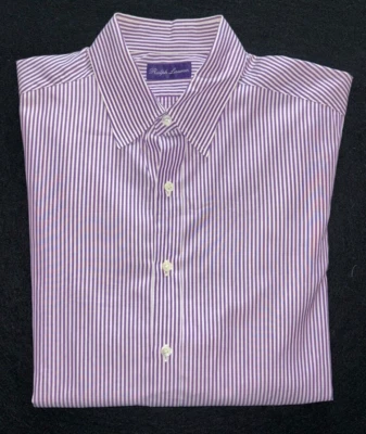 Camisa Ralph Lauren Etiqueta Púrpura Para Hombre Grande Hecha en Italia Rayas Abotonada Foto 1 de 4