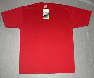 Vintage 90s 50/50 Heavyweight JERZEES Deadstock Blank Red T-Shirt Size XL Neu mit Etikett - Bild 1 von 19