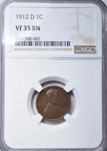 1912-D LINCOLN CENT - NGC VF35 BN LOOKS XF! - Picture 1 of 4