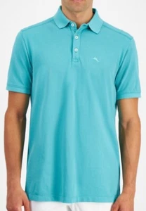 2XL Tommy Bahama Atlantis Teal Blue Lookout Washed Cotton Polo Shirt 54" - Picture 1 of 13