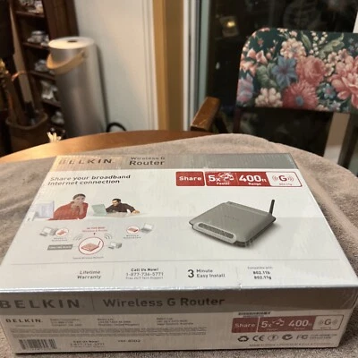 Belkin Wireless G Router 54 Mbps 4-Port 10/100  F5D7230-4 New Sealed in Box 2005 - Image 1 of 4