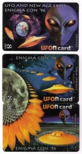8u Enigma Avec '96 : Ovni Et Neuf Age Expo Denver Co Set 3 Spécimen Phone Carte - Zdjęcie 1 z 2