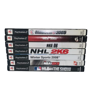 Lot 7 Sports Games Sony PlayStation 2 Madden 2005 MLB 2005 NBA 06 NHL 2K6 Winter - Picture 1 of 8