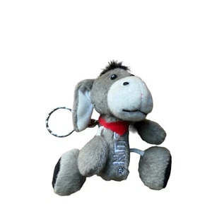 Vintage Fuzzy PEZ Dispenser DONKEY PLUSH EYORE Key Chain 4" Tall VGUC - Picture 1 of 5