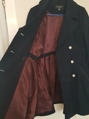 LAUNDRY By SHELLI SEGAL PETITE SKIRTED WOOL-BLEND PEACOAT (UK SIZE M)  - Image 1 of 4