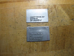 ABBOTTS REISEBÜRO LARCHMONT NY EXETER PA 2 ALTE TICKET-VALIDIERUNGSPLATTEN - Bild 1 von 8